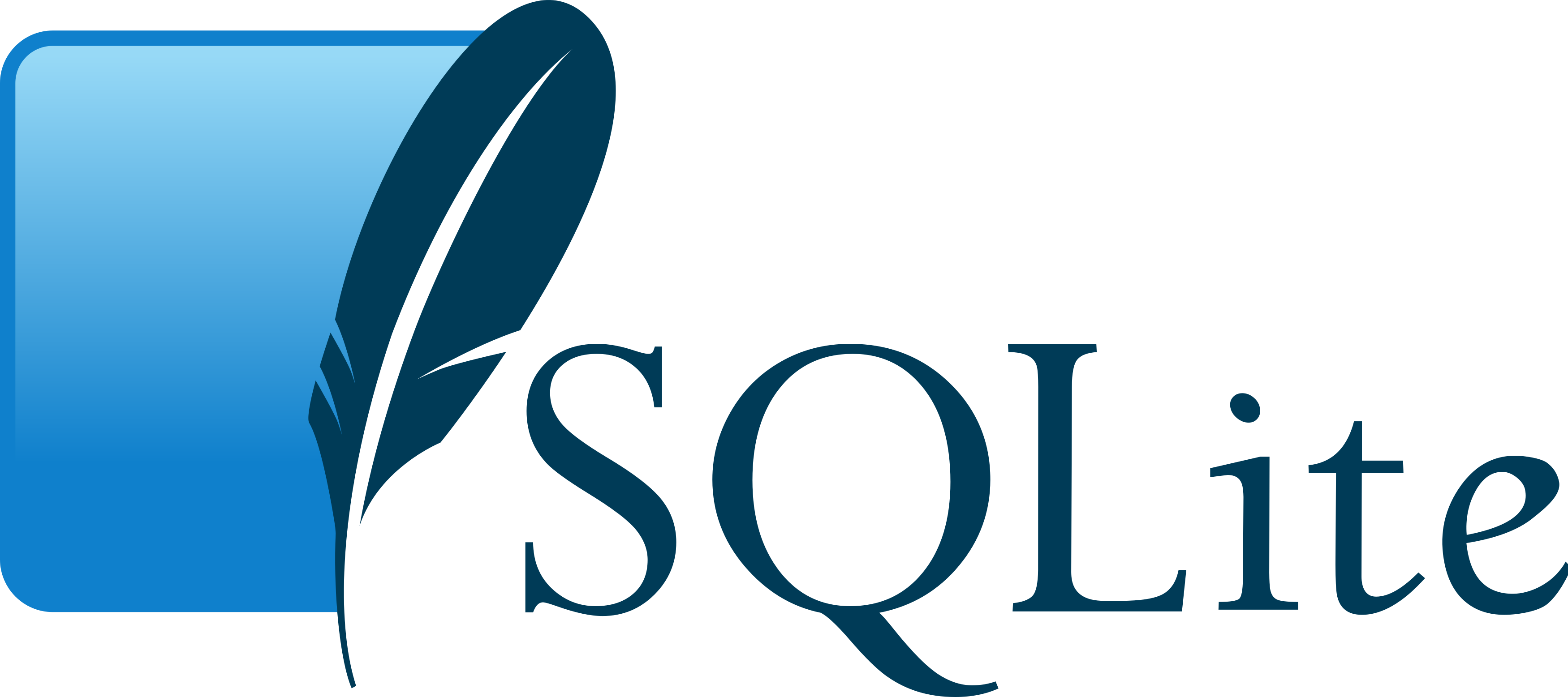 SQLite logo.